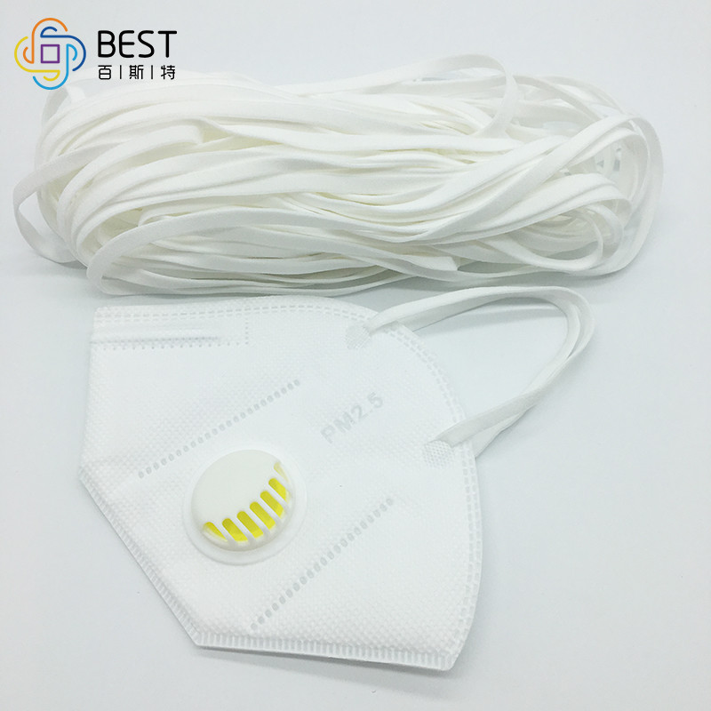 3.5mm 3mm Soft Round Elastic Cord For Face Masks Band Earloop White