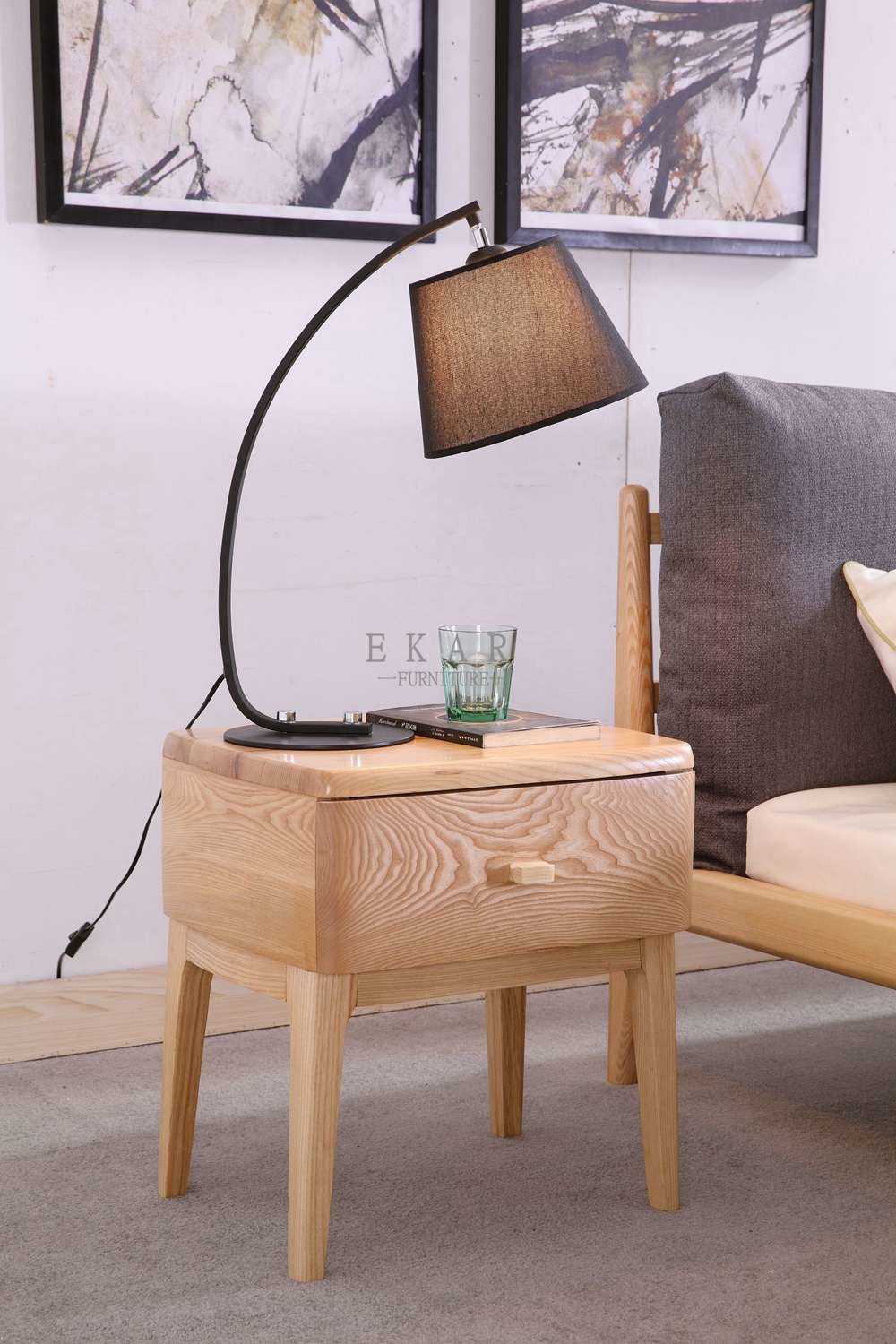 Drawer Bedroom Furniture Nightstand Bedside
