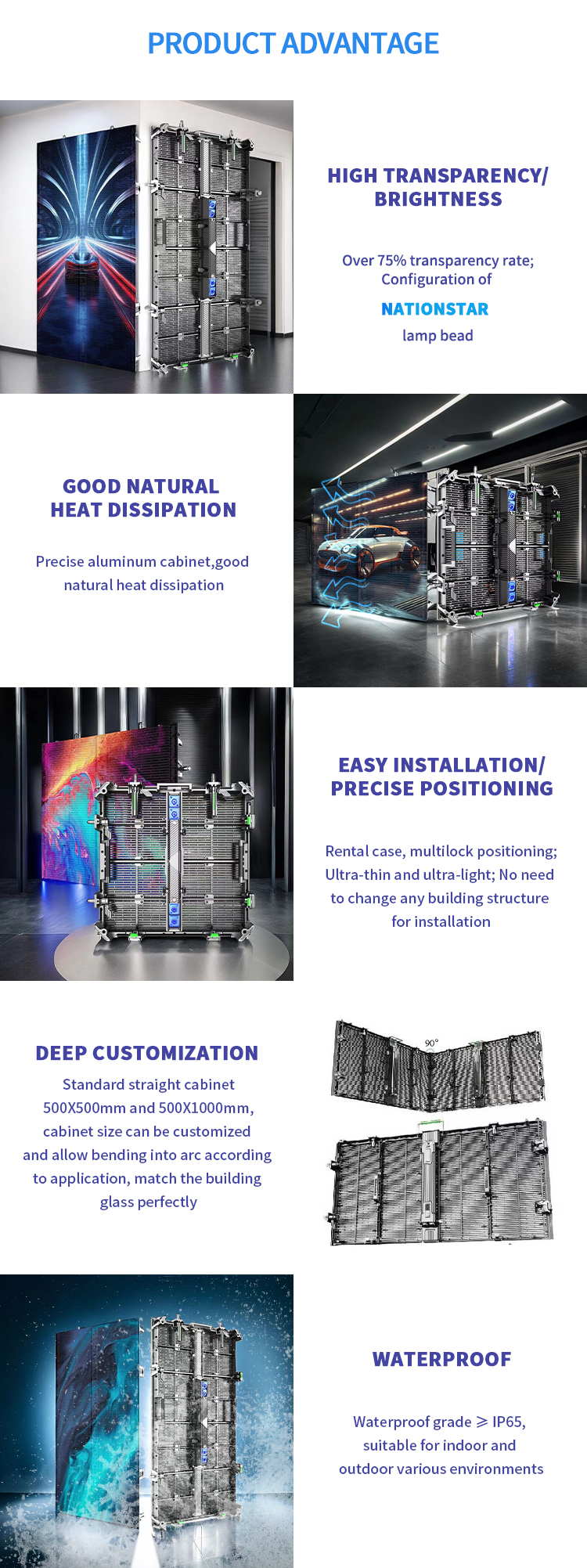 Clear Transparent LED Display Screen Rental HD P3.91-7.82 For Outdoor Events