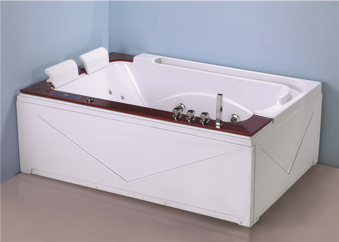 Computer control panel air bubble back massage oak edge cover double jacuzzi whirlpool bathtub