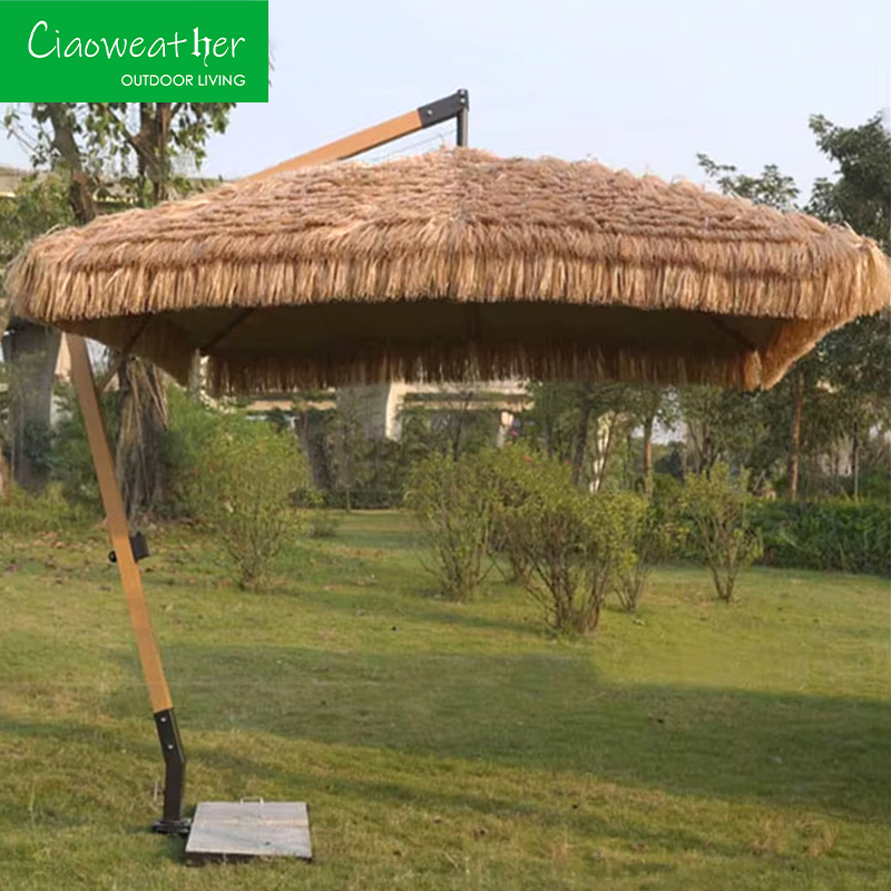 Outdoor Furniture Aluminum Frame Waterproof Cantilever Garden Beach Patio Sun Parasol for Restaurant Seating