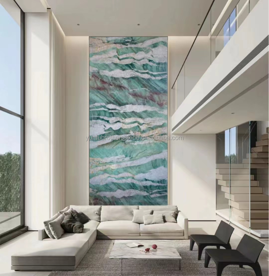 Natural Stone Brazil Marble Backlit Sodalite Green Quartzite for Bedroom Design Ideas