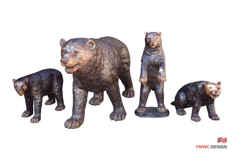 Life-Size Bronze Bear Sculpture Custom Metal Animal Statues for Artistic Installations