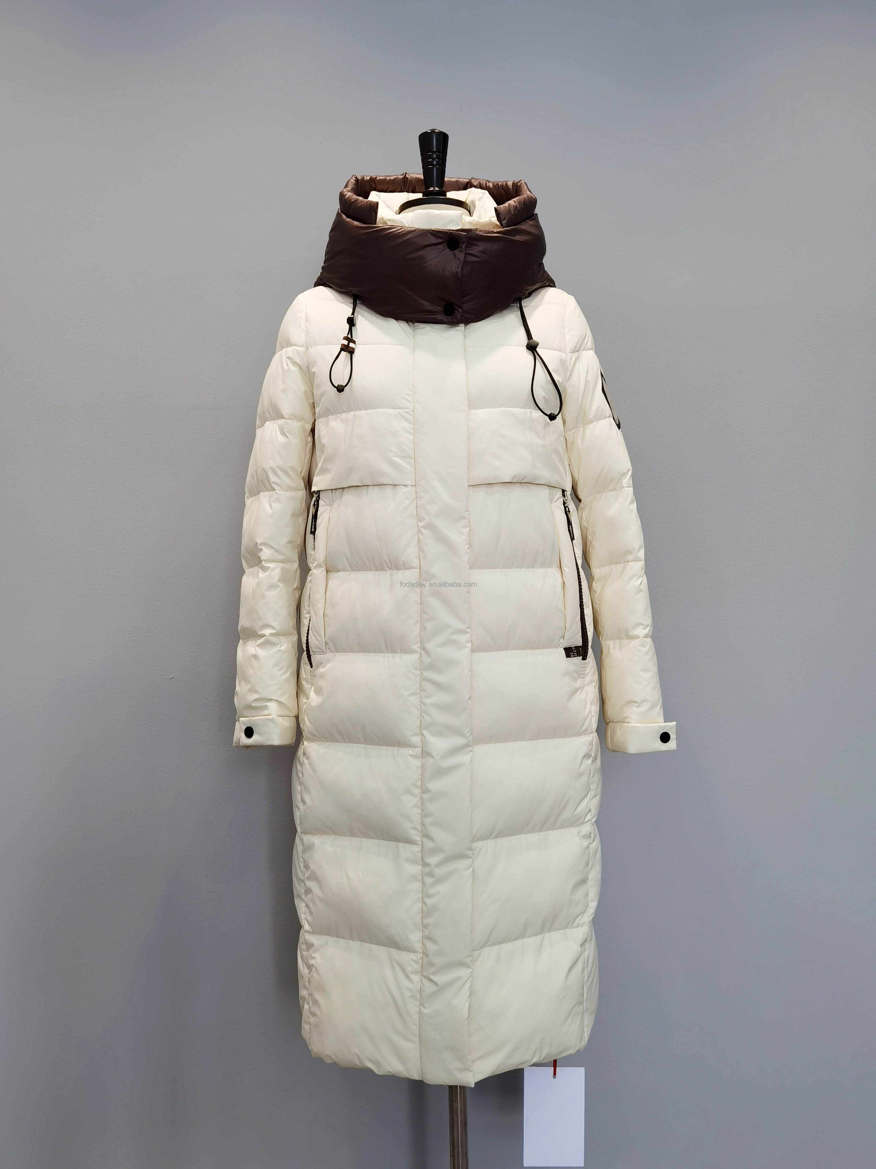 FODARLLOY Ladies Warm Hooded Cotton-padded Clothes Slim Long Down Winter Jackets Women Coats Woman Coat F23163