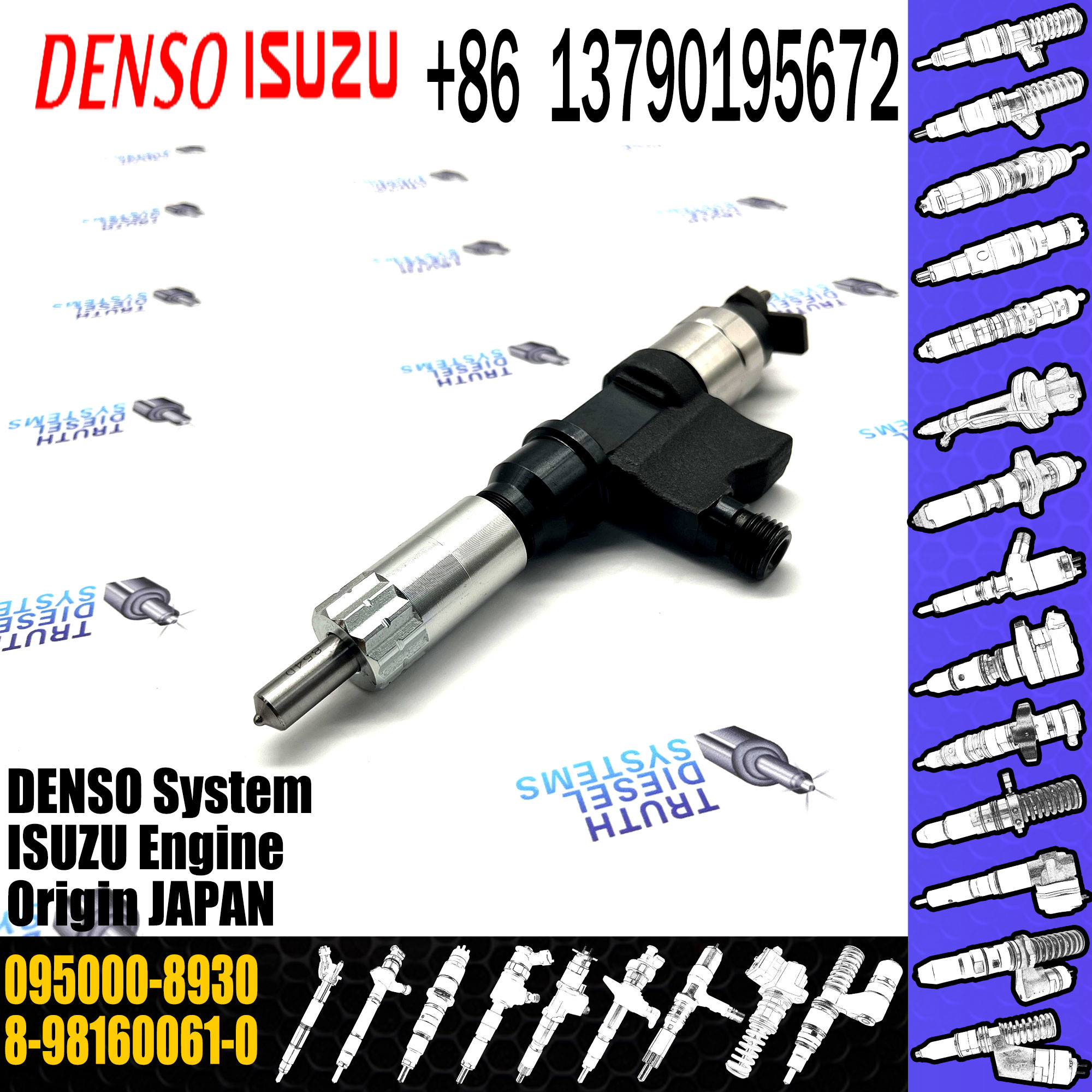Common Rail Diesel fuel injector 095000-8930 8-98160061-0 8-98160061-1 8-98160061-2