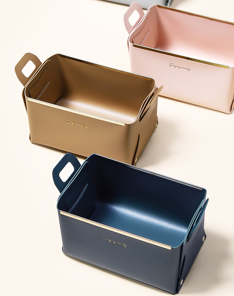 24*14*13cm Eco-Friendly Washable PU Leather Foldable Shoe Box Custom Storage Pack Boxes