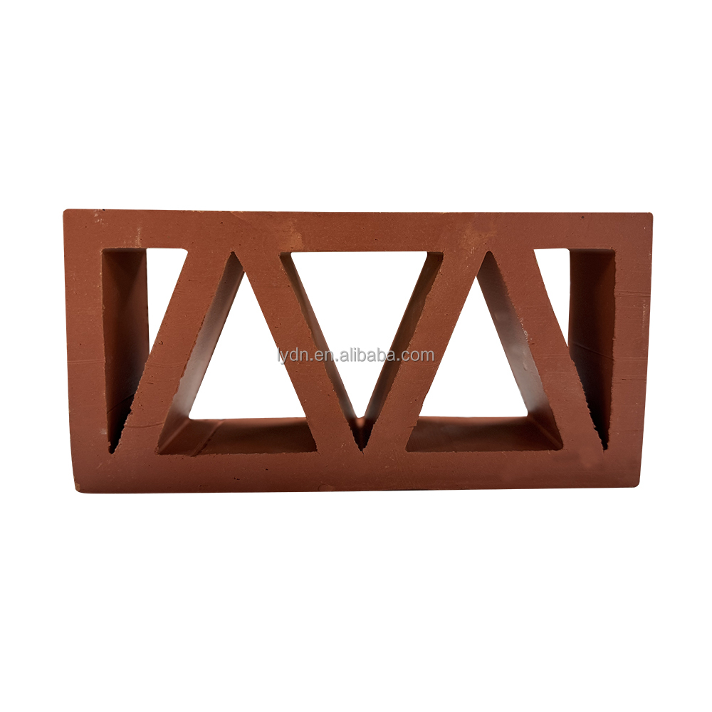 800 Centigrade Heat Insulation Terracotta House Build Block Decorative Material Rectangle Hollow Perforated Brick Outside