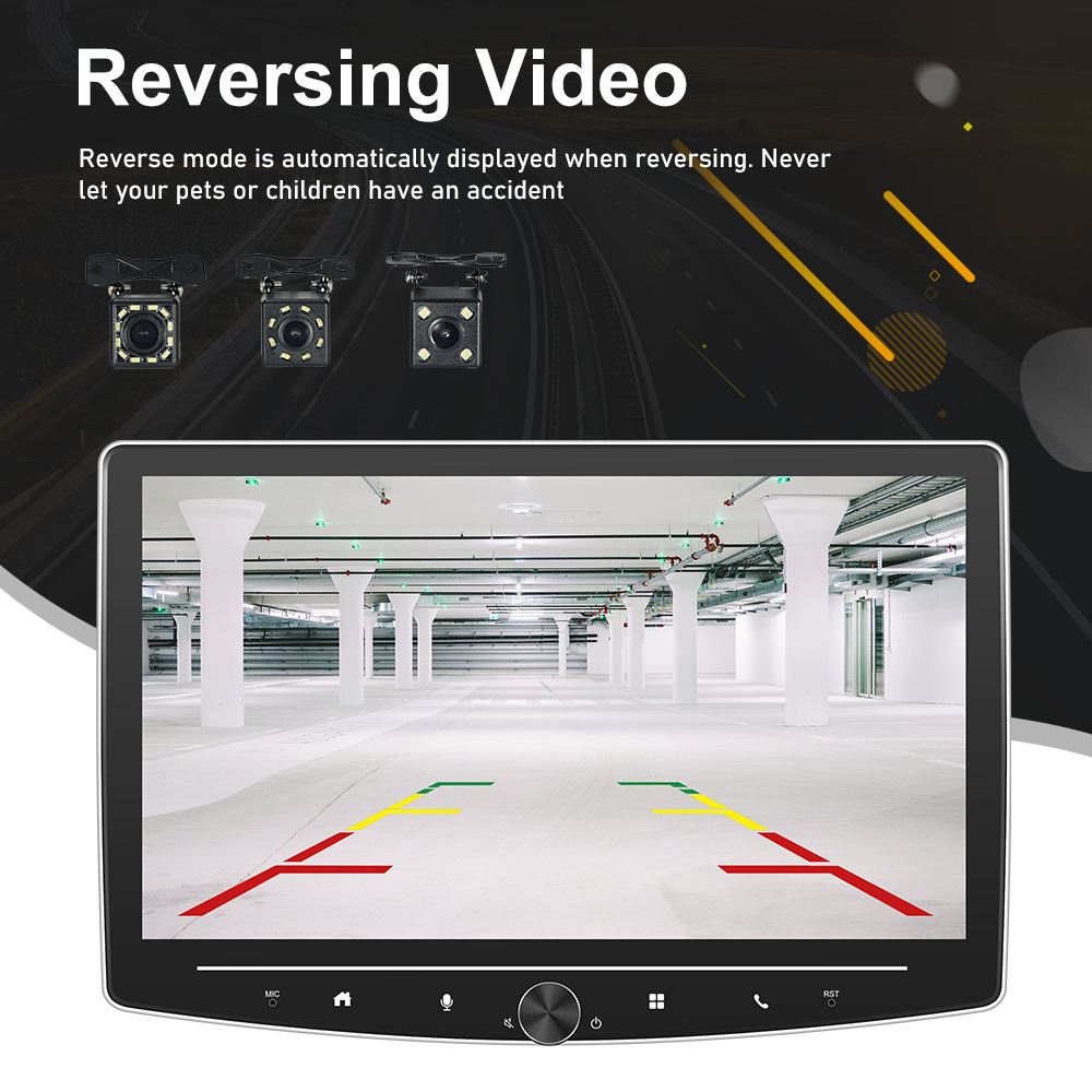 GPS Car Central Control Navigation with 10.1 Inches Android 11 Car Stereo and 2GB RAM