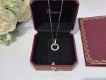 Long Double Ring Pendant Sterling Silver Necklace Charm For Women 18inch