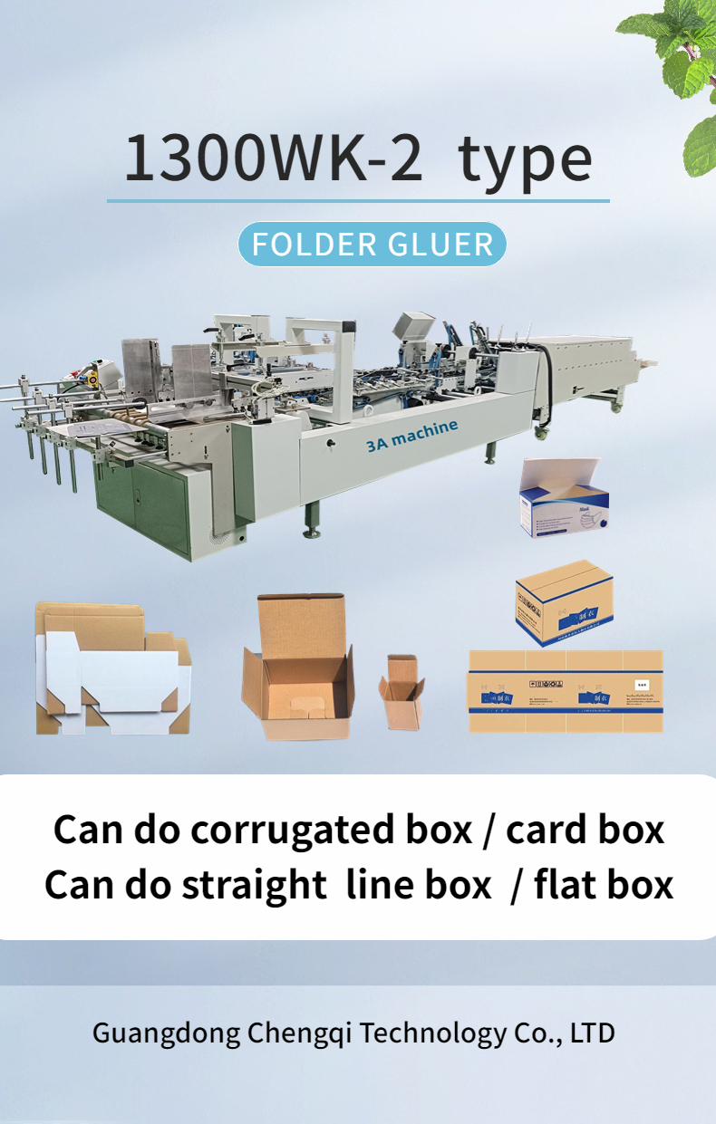 Pneumatic Driven CQT-1300WK-2 Corrugated Paper Box Folder Gluer for Easy Operation