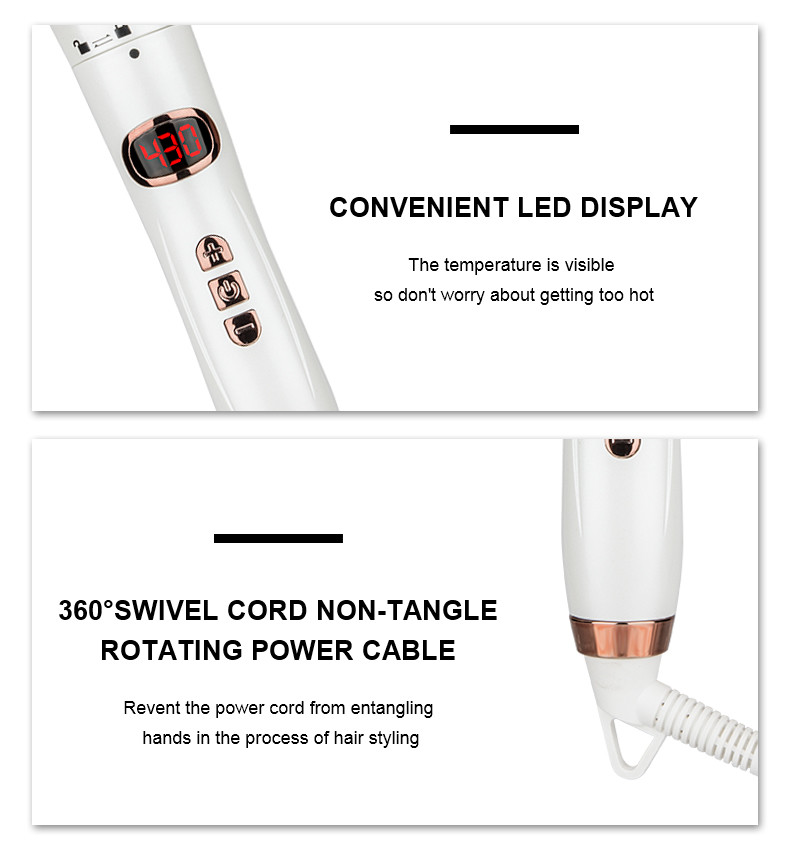 5 In 1 Curling Wand Interchangeable 49W with 360 Degree Swivel Cord