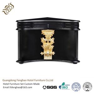 China Unique Wood Console Table Mahogany Finished Half - Circular Carved Painting wholesale
