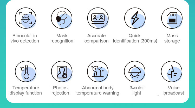 Pedesta 8" Biometric 3D Face Detection Attendance Device With Human Body Temperature Sensor