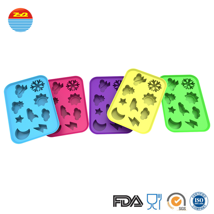 Pink Orange Fun Silicone Ice Cube Trays , Novelty Silicone Ice Molds Lightweight