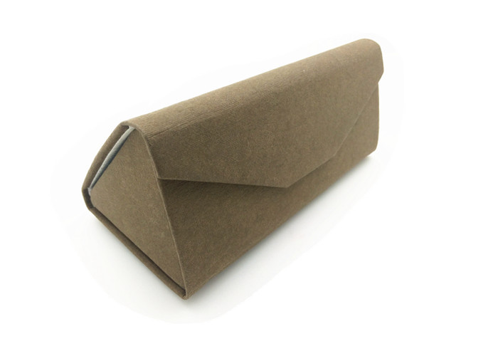 Triangular Folding Eyeglass Case Grey Recycle Kraft Paper Triangle Spectacle Case Box