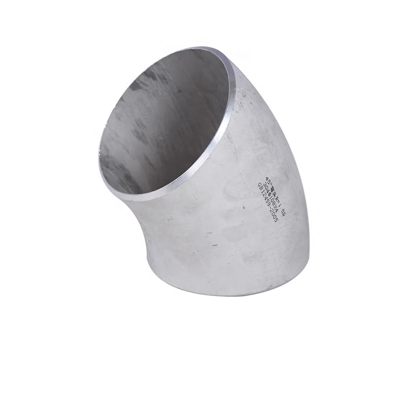 Stainless Steel 304 316 45 Degree Long Radius Elbow 1"-4" DN25-DN100 Head Code Cylindrical