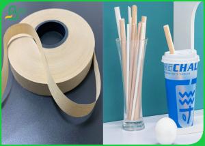 China Natural FDA 60g 15mm MG Brown Kraft Paper For Waterproof Paper Straws wholesale