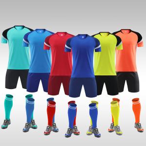 China Blue Orange Yellow Sublimation Soccer Shirts Breathable Quick Dry Jersey Football Set wholesale