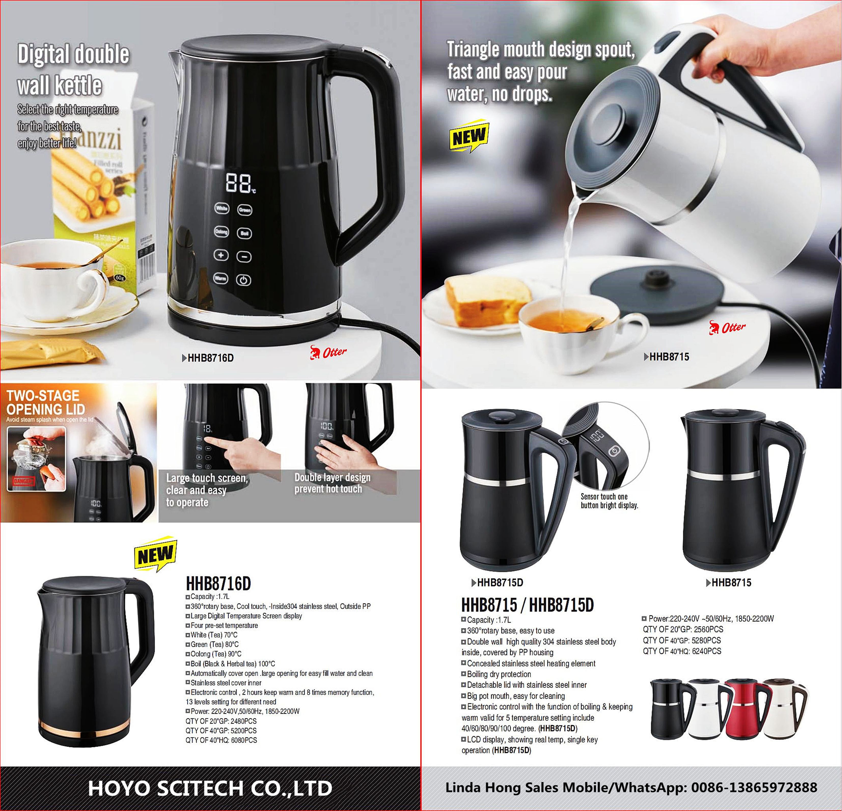 Electric Kettle with Automatic Shut-Off and Boil-Dry Protection