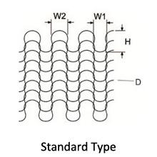 60-180 Model Knittted Wire Mesh With 0.20mm, 0.23mm, 0.25mm, 0.28mm Wire
