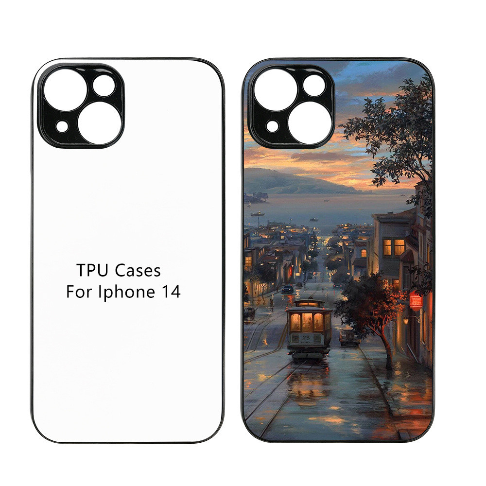 Sublimation Mobile Phone Cases 2D TPU PC Coated Rubber Cellphone Case For IPhone 14 15 16