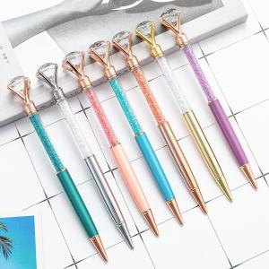 China Big Crystal Diamond Ballpoint Pen 1.0mm Fashion Shiny Metal Gift Ball Pen wholesale