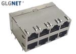 4 Channels 0.2mm Copper Alloy 2X4 Ports Magnetic RJ45 Connector