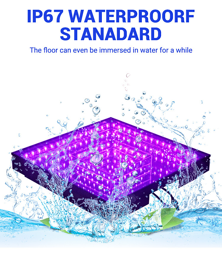 Wireless Stage Lighting Equipments Magnet 3D Mirror Led Dance Floor Portable