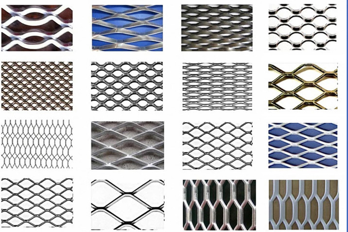 Curtain Wall Decorative Expanded Wire Mesh , Galvanized Expanded Metal Screen Panel