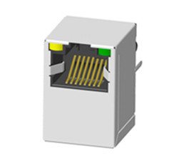Single Port Rj45 shieled POE RJ45 Connector ，vertical,WITH LED
