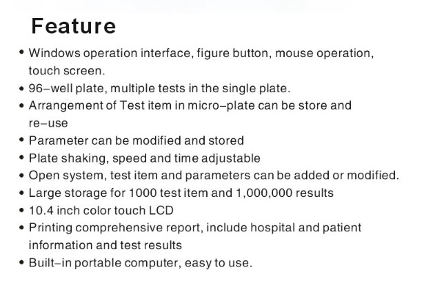 High Performance Fully Automated Elisa Reader Portable