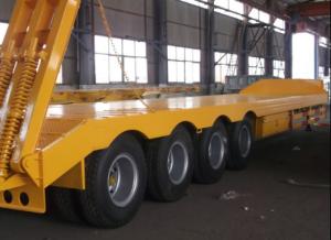 China Strong Semi Low Bed Trailer Truck 4 Axles 120 Tons , Heavy Duty Utility Trailer wholesale