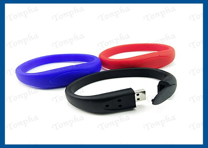 Stylish Wristband Flash Drive Customized Printed Logo Silicone Material