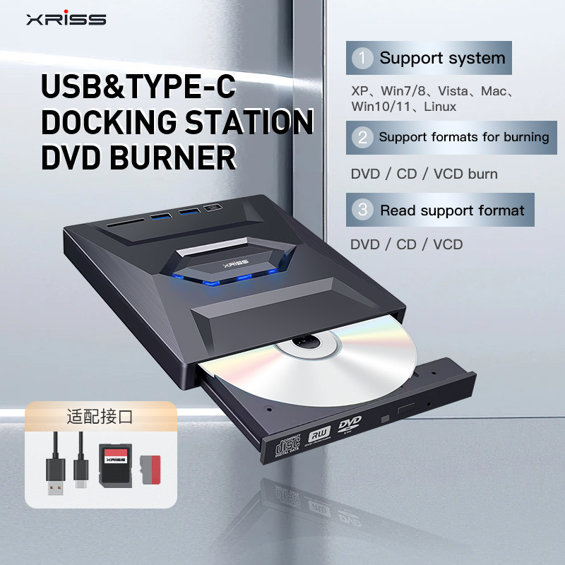 External CD DVD Burner USB 3.0 USB C CD-RW Drive DVD-RW Burner Writer Player