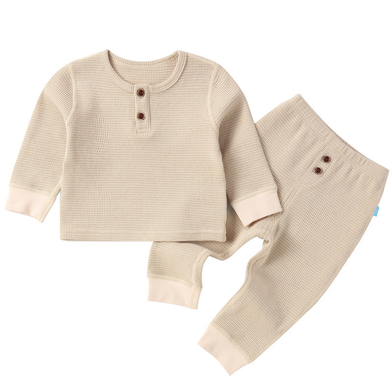 Autumn long sleeves newborn children's clothing sleepwear two pieces 4 colors optional kids baby clothes sets