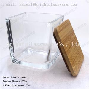 China Square wooden/ bamboo lid of glass container wholesale