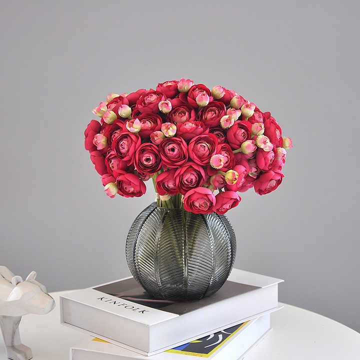 6 Heads Peony Bouquets Artificial Flowers Faux Peony Silk Flower for Wedding Home Decor