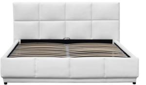 China Optional Color Faux Leather Gas Lift Storage Bed With LED Light For Good Sleeping wholesale