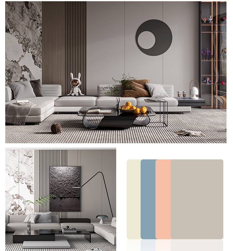 Bamboo Charcoal Wood Veneer PVC Wall Panels Ceiling Skin Feeling Panel Interior Decoration Wall Panel