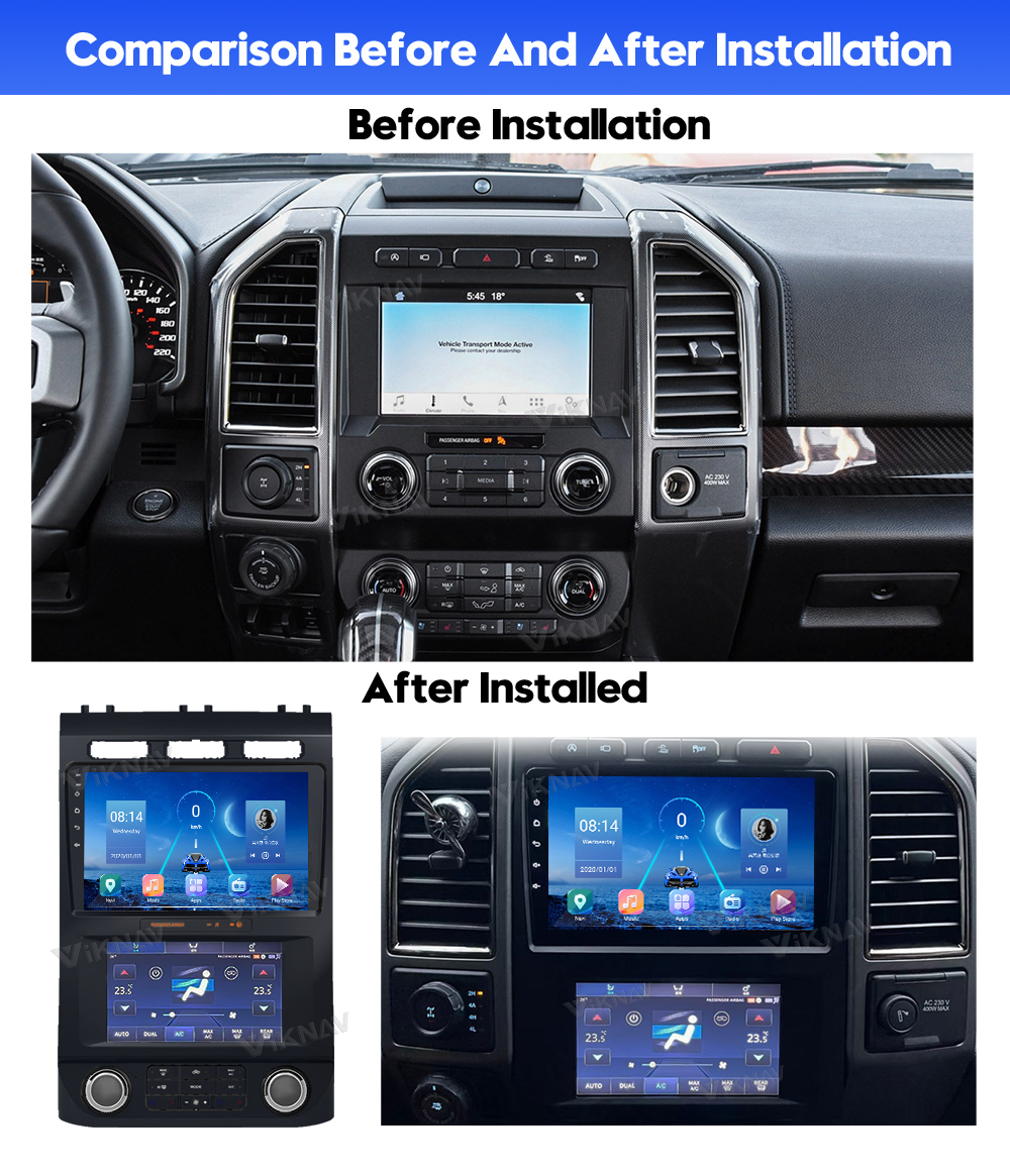 LCD Multimedia Ford Android Radio With AC Screen Car Climate Control Year 2015-2021