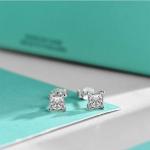Hip Hop Moissanite Princess Cut Earrings Diamond Stud 14k Gold OEM