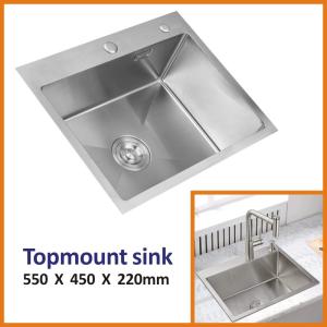 China Brushed Stainless Steel Sink 33 X 22 Single Bowl Bar Sink 16 Gauge wholesale