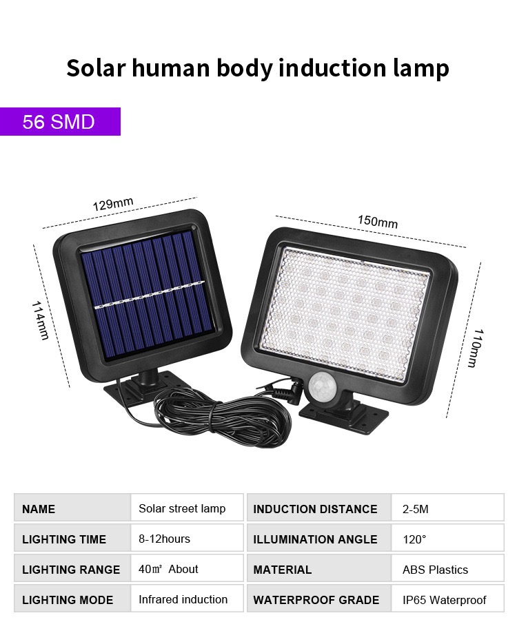 Ip65 Integrated Wall Mounted Solar Flood Light Motion Sensor 100w 200w