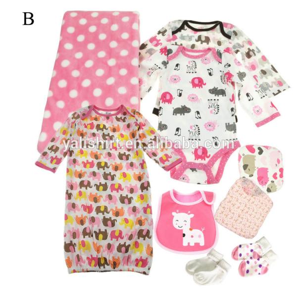 9pcs Infant Clothes Set Gift Items , Unisex Newborn Baby Clothes Set OEM Service
