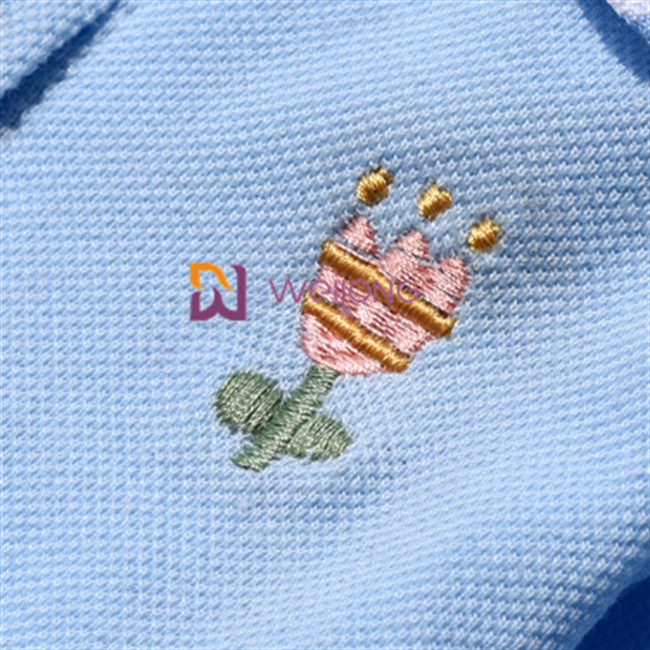 Knitted Rib Collar Embroidered Customized Pet Dress for Spring / Summer