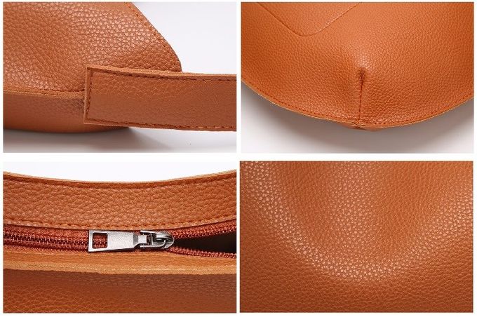 45cm Ladies Brown full grain Faux Leather Soft Hobo Purses Crossbody