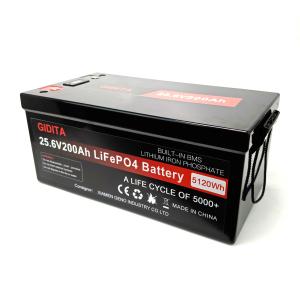 China 25.6V 200Ah LiFePO4 Solar Power System Battery Long Service Life wholesale