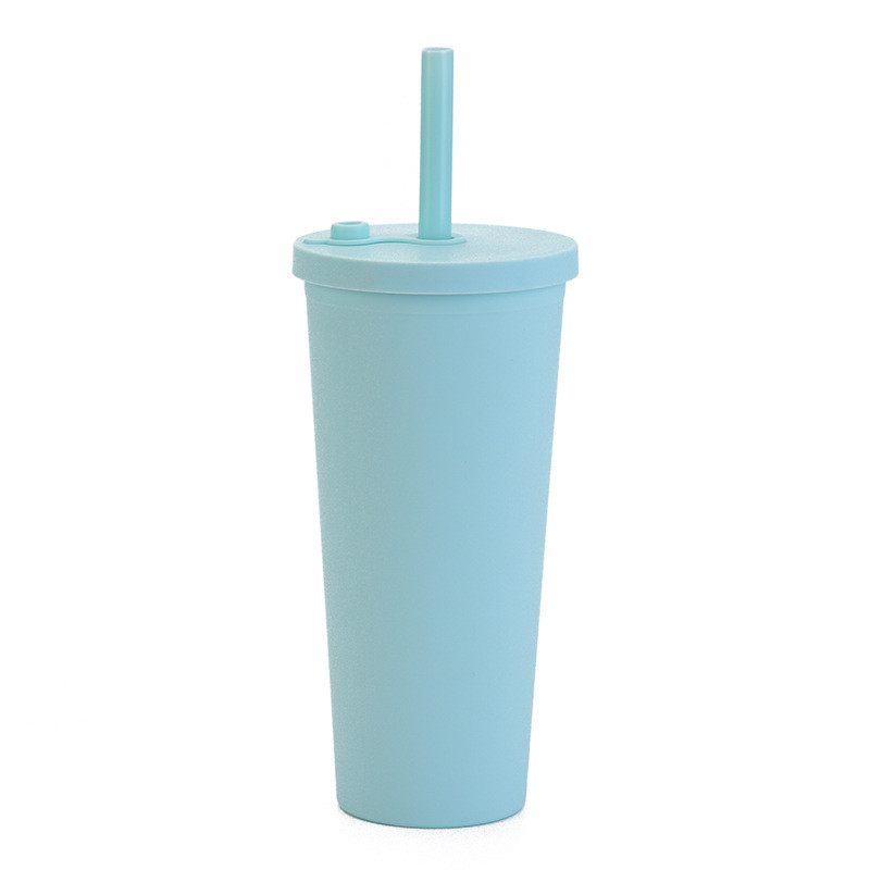 Insulated Double Wall Boba Tumbler Cup With Lid Reusable Straw