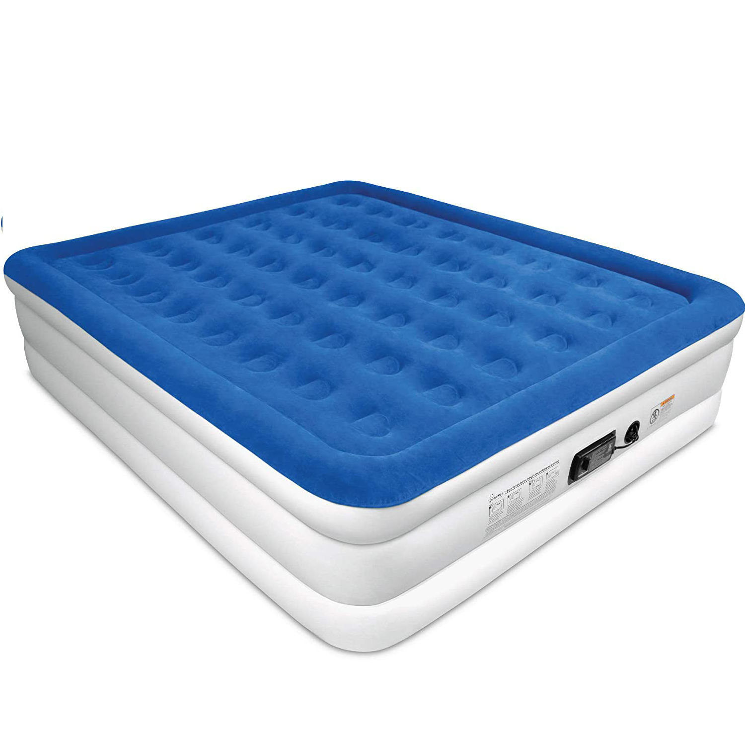 Flocked PVC Inflatable Sleeping Mat Portable Air Mattress With Pump