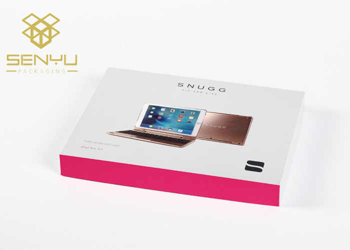 Electronic Product Recycled Paper Packaging White Corrugated Cardboard Box With Plastic Handle
